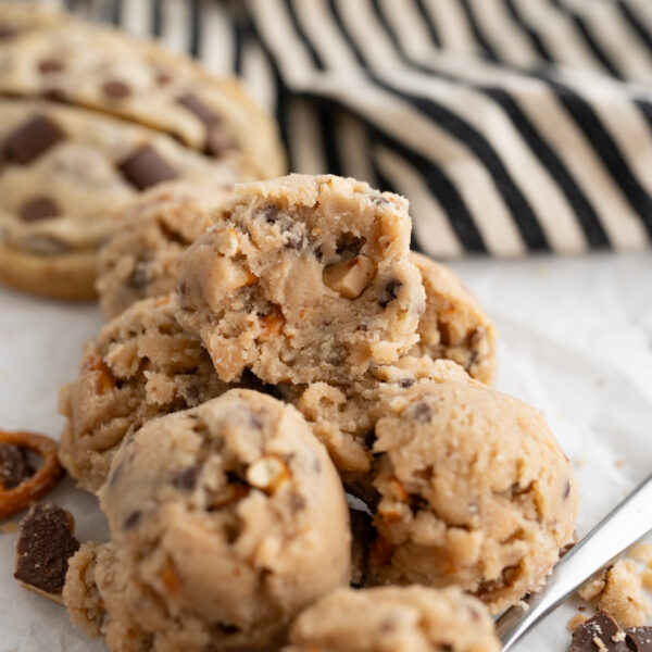A bowl of edible rockstar cookie dough.