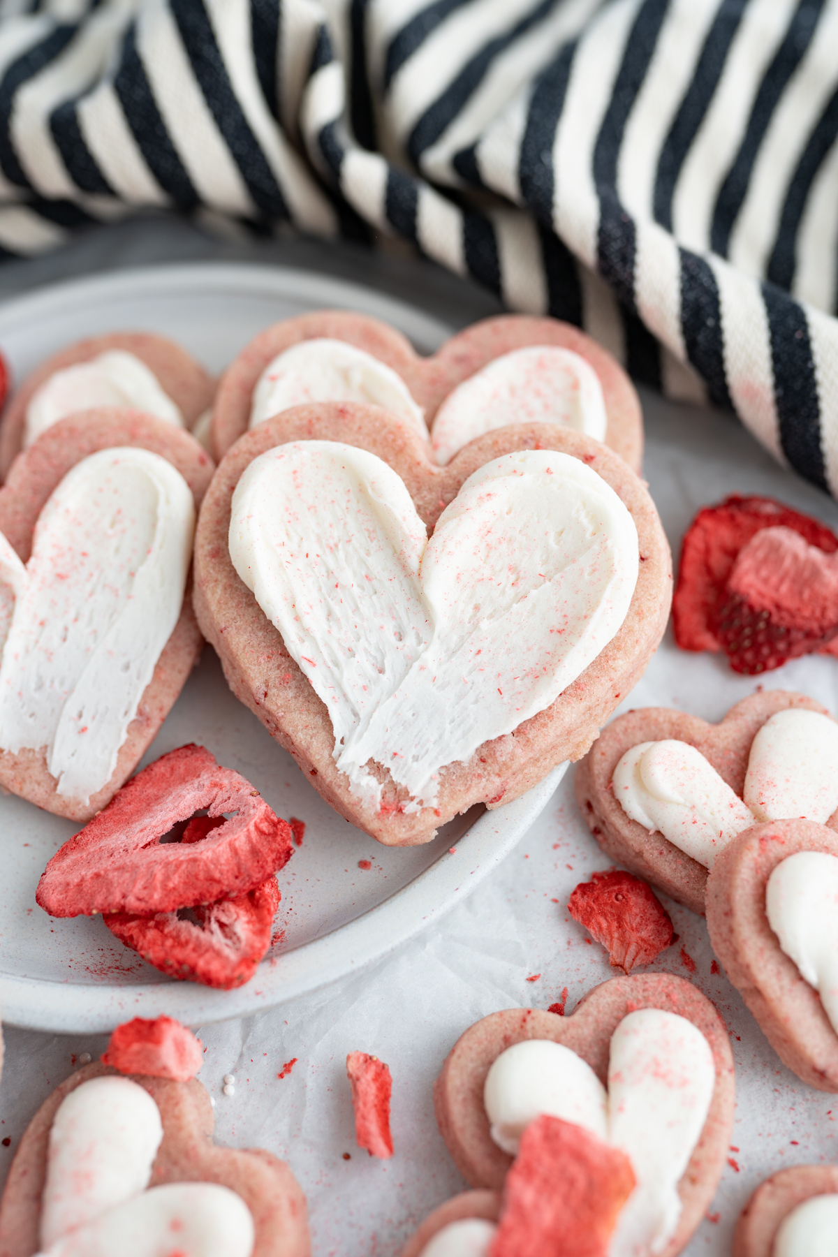 Valentine's sugar cookies with strawberry flavoring. 