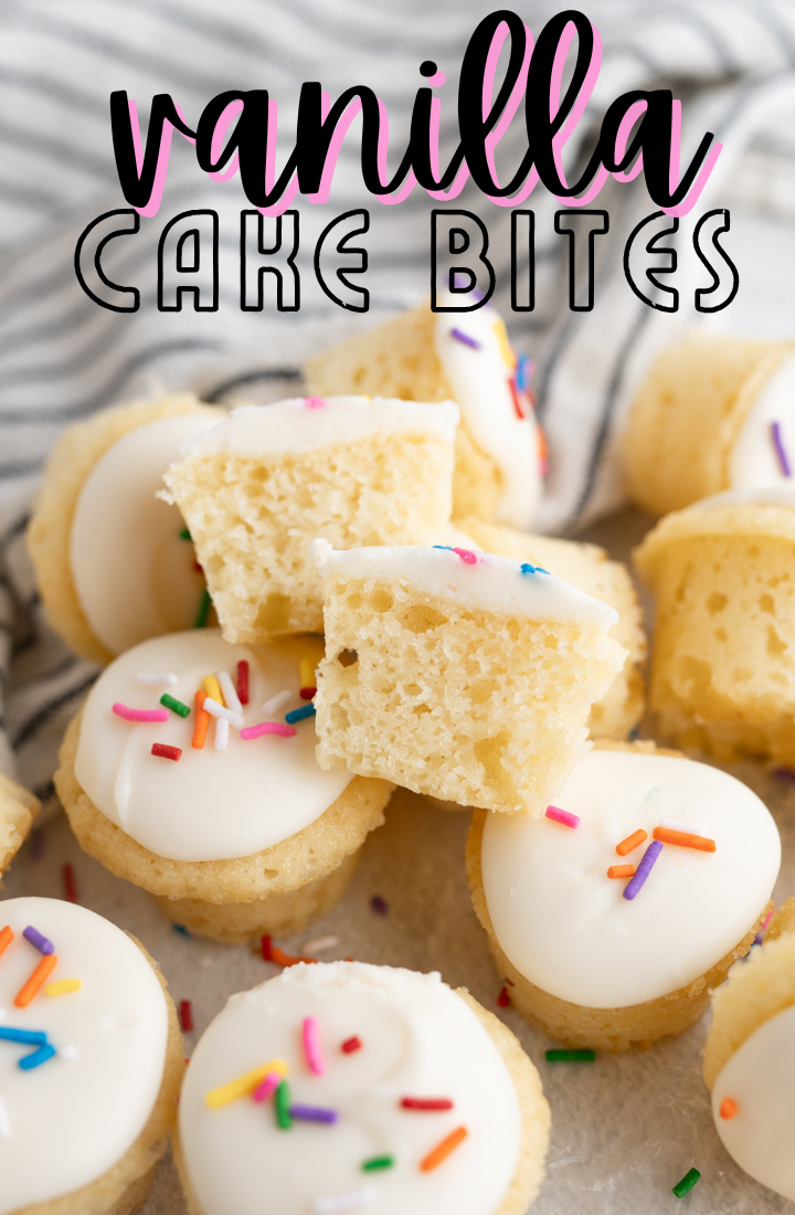 A pile of mini vanilla cupcakes.