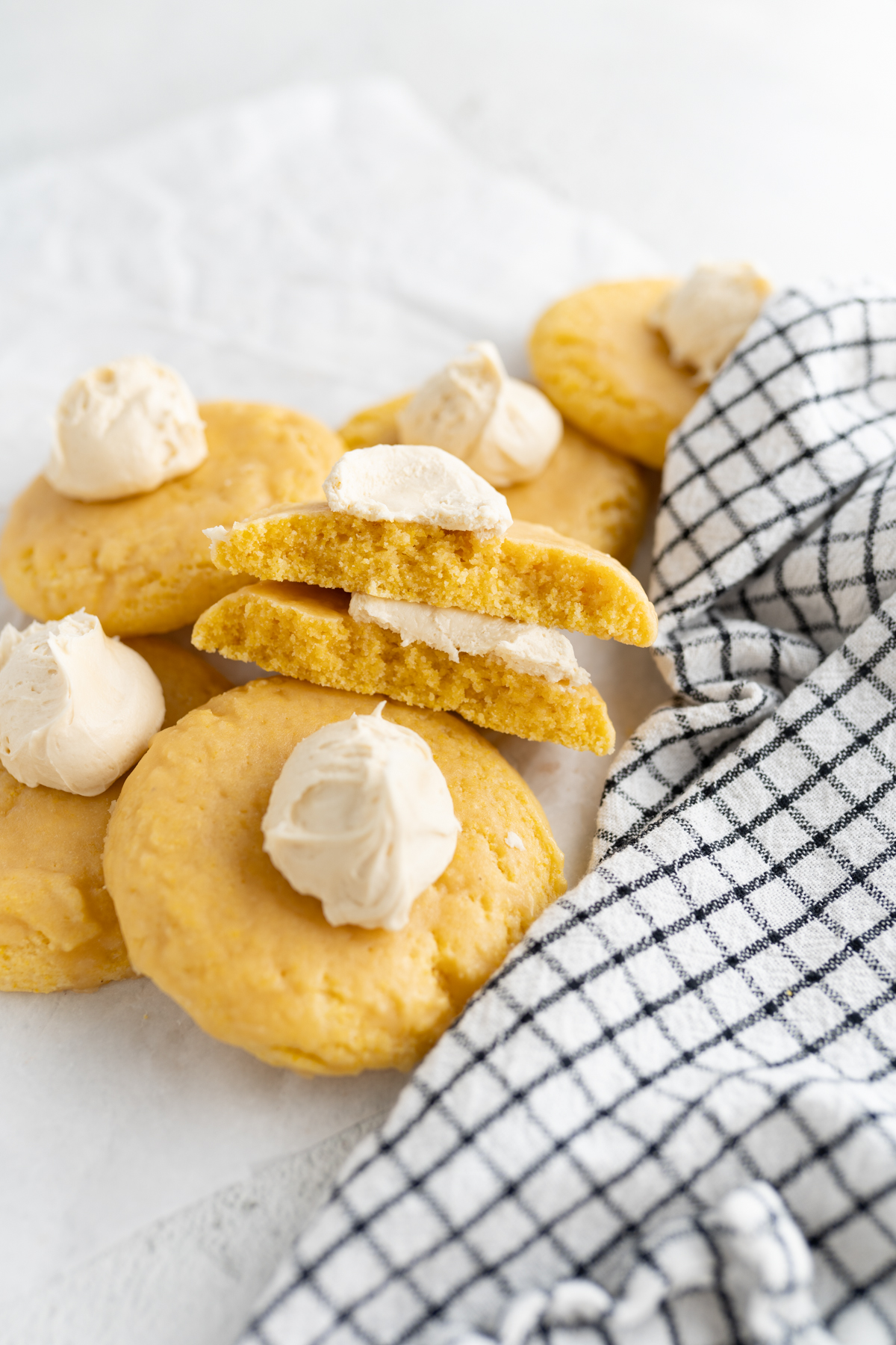 A basket of large cornbread cookies, a Crumbl copycat. 