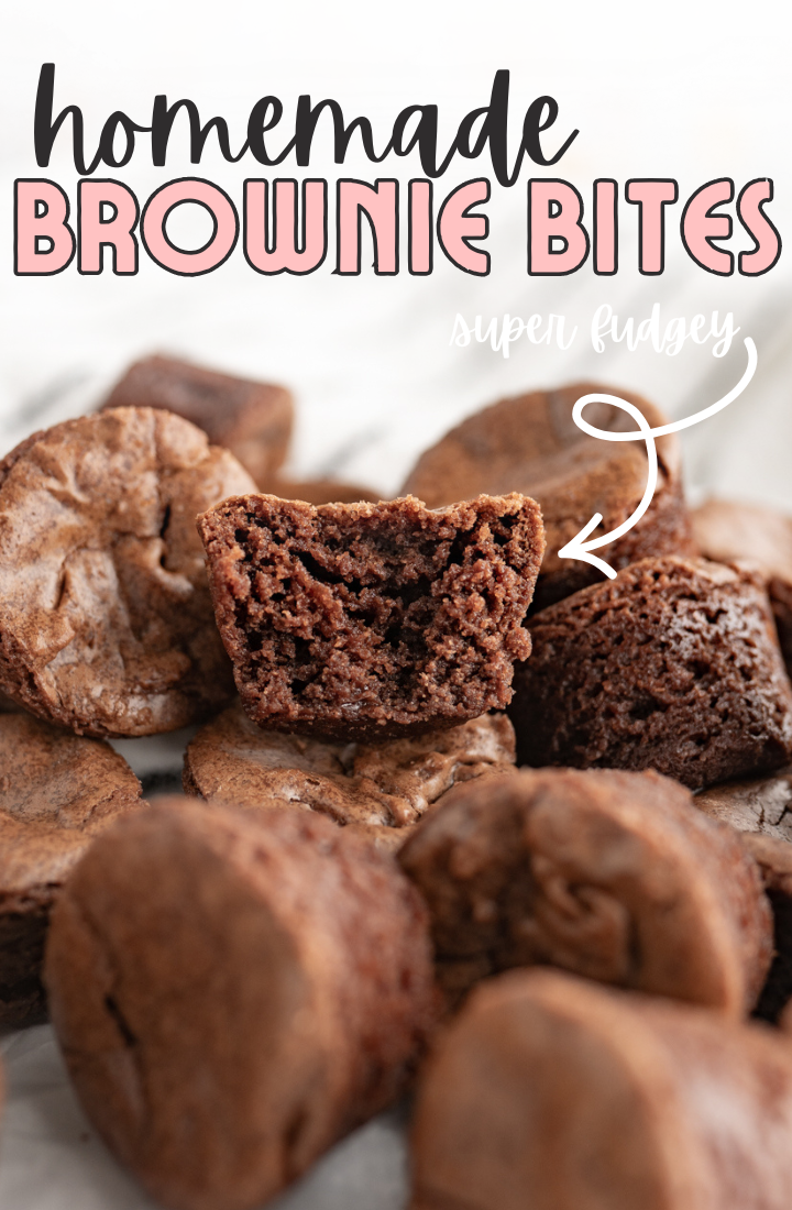 A fudgy homemade brownie bite.
