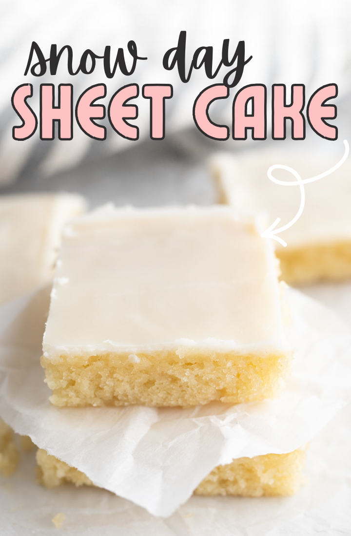 Snow Day Sheet Cake (a vanilla texas sheet cake)