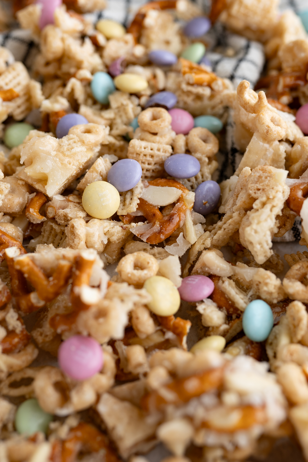 Addicting sweet and salty corn syrup snack mix. 